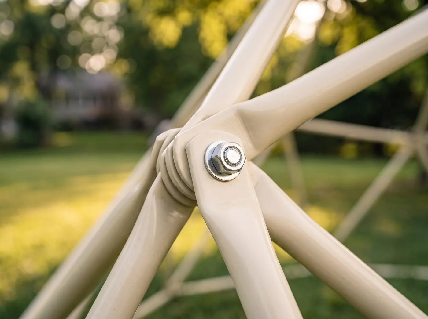 Every joint bolted through the steel