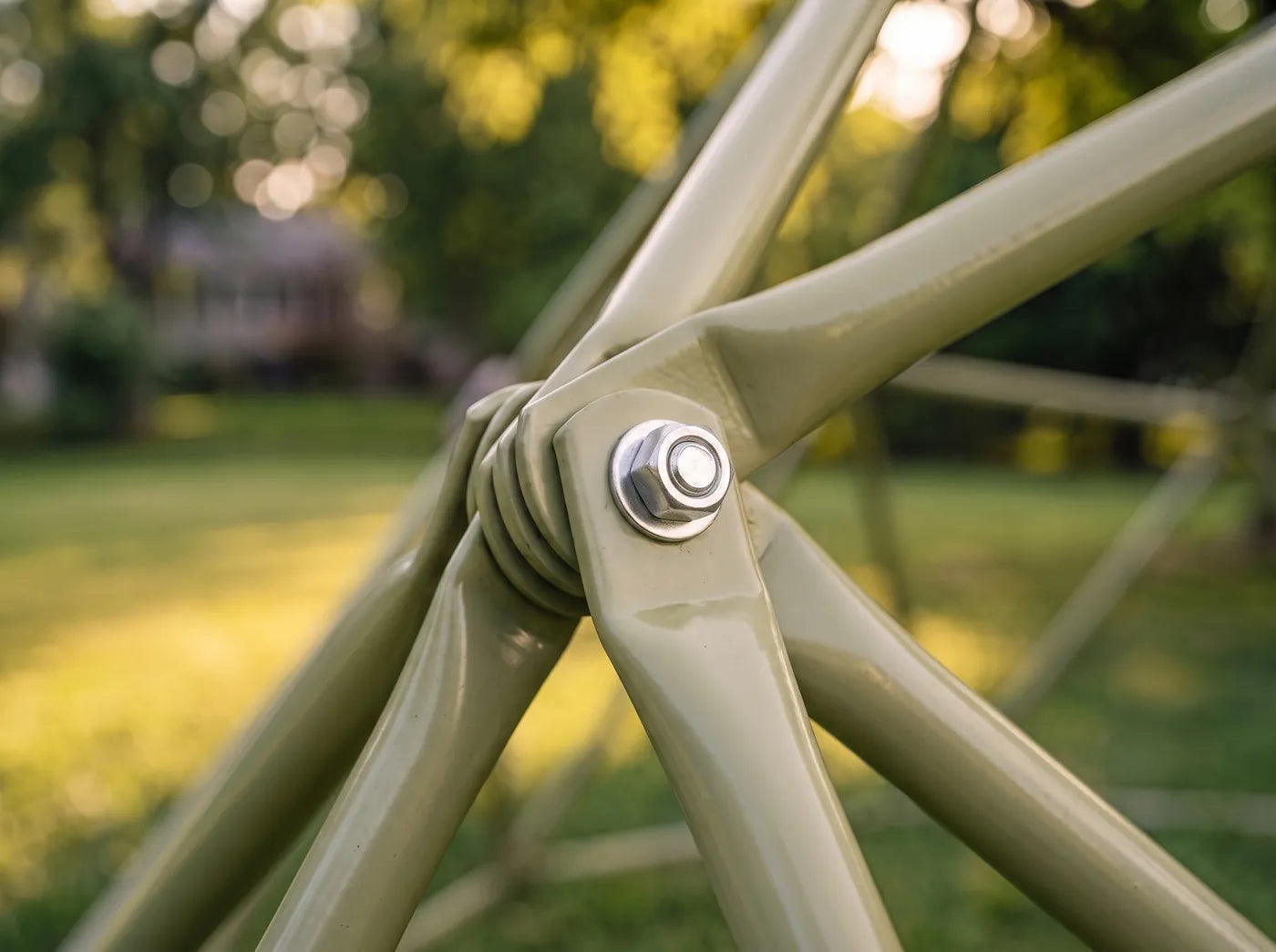 Every joint bolted through the steel